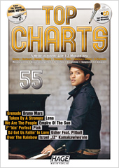 Top Charts 55 - Newcomer, Titelverteidiger und Hitgaranten in einem Songbook - Noten mit Playback Karaoke CD