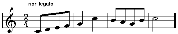 Notenbeispiel: Non legato